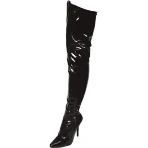 5" BLACK POINTED THIGH HIGH BOOT