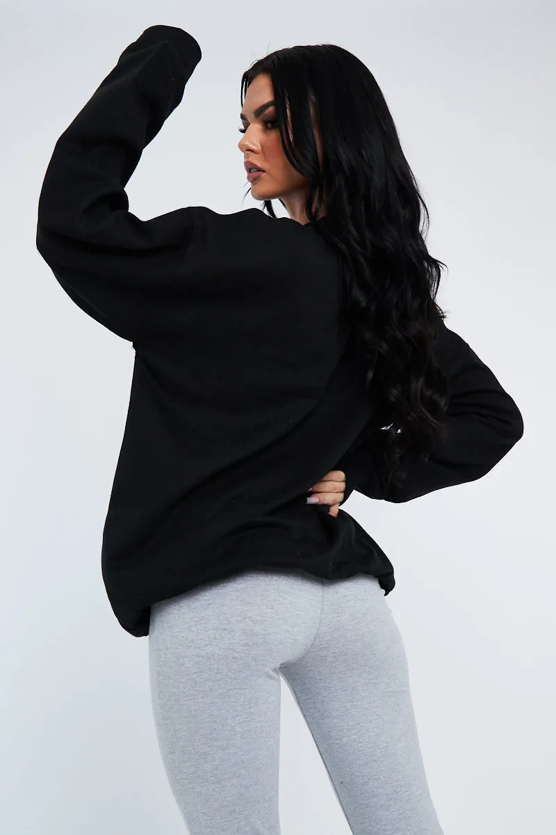 Black Oversized Palm Springs Sweatshirt - Libbi