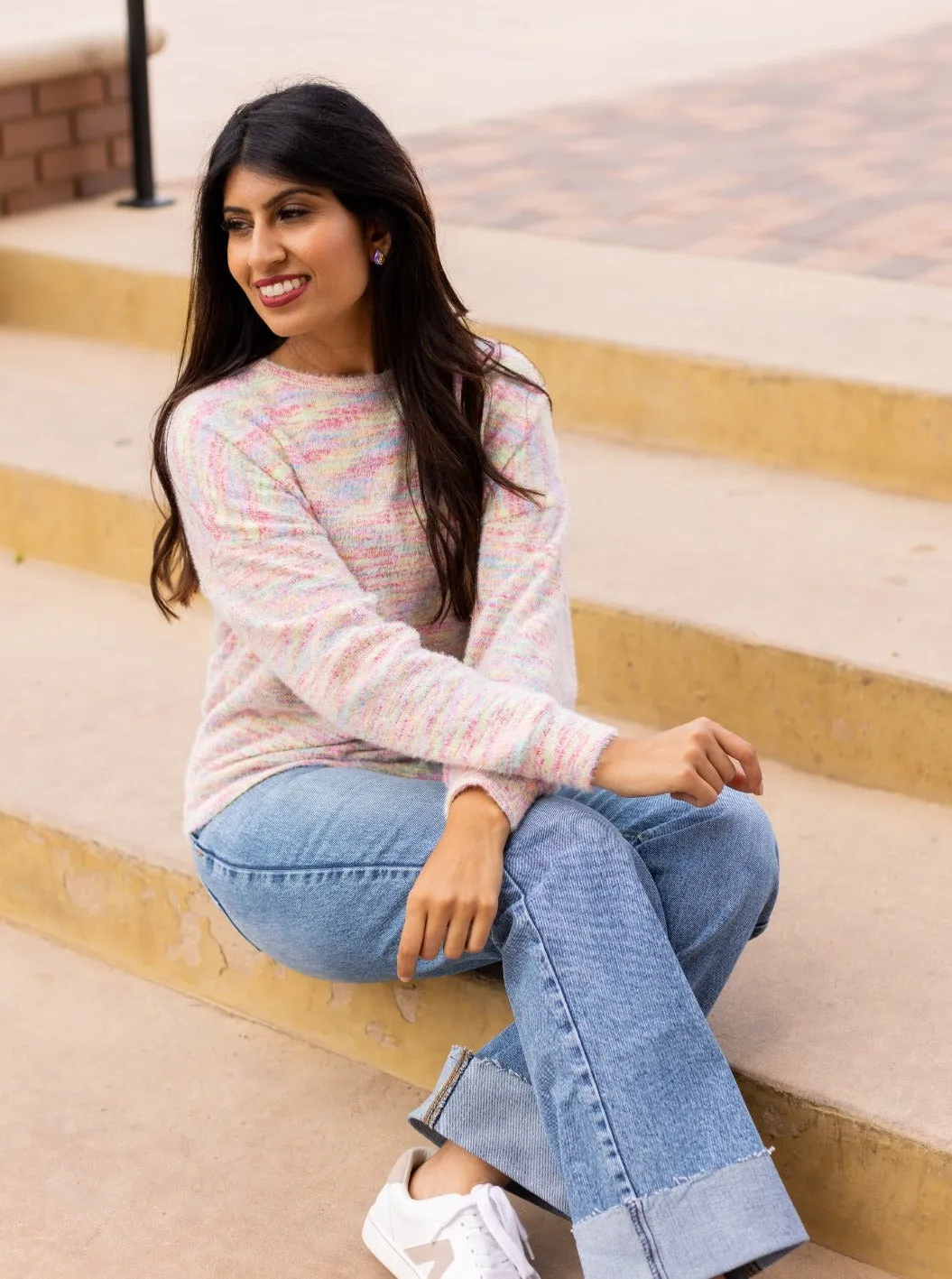 Brighter Days Multicolor Heathered Sweater