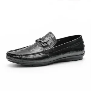 Chic CrocTex Leather Slip-On Derby Loafers