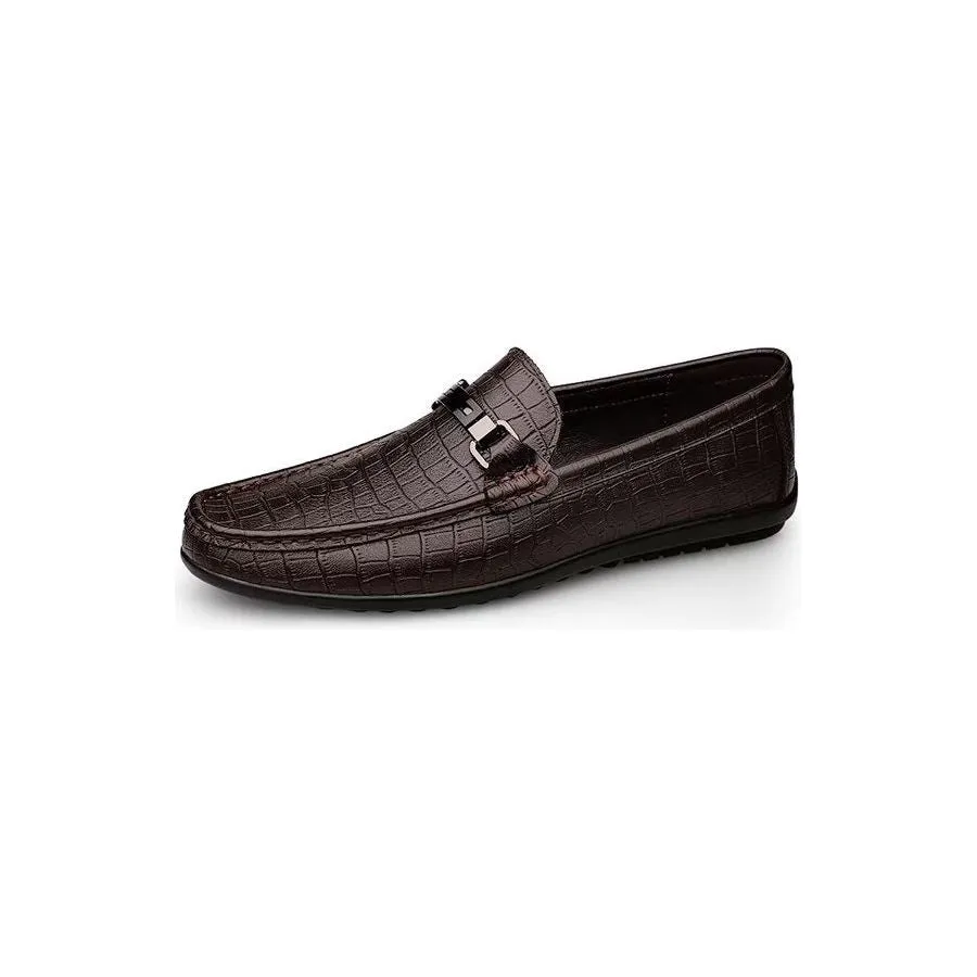 Chic PU Slip-On Moccasins with Metallic Style