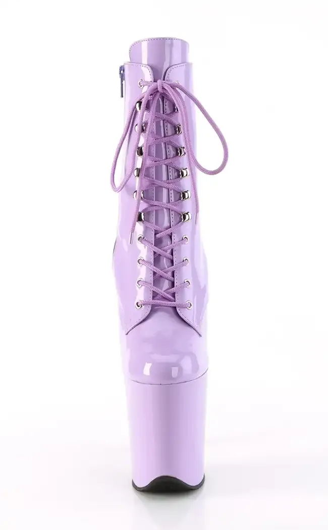 FLAMINGO-1020 Lavender Patent Ankle Boots