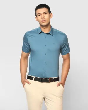 Formal Half Sleeve Teal Solid Shirt - Neil