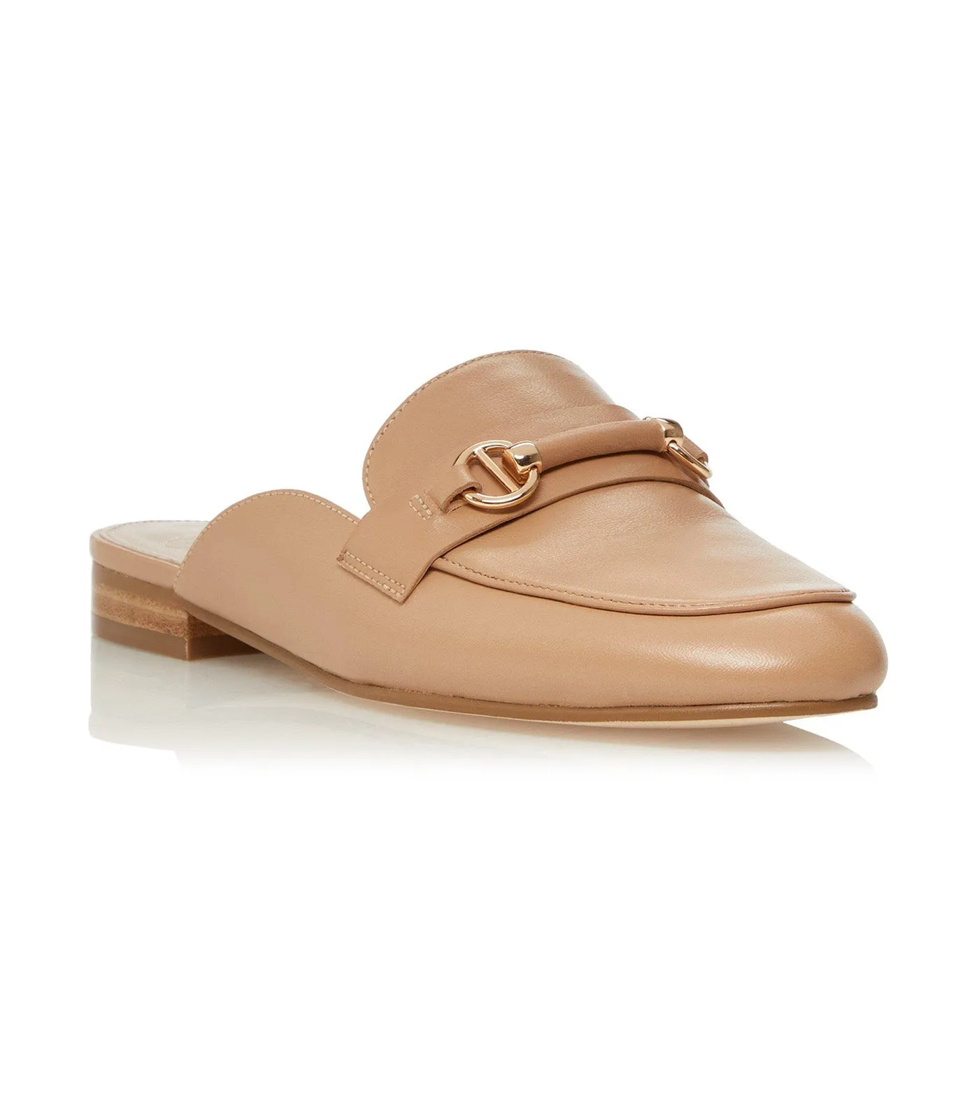 Glowin Slim Sole Backless Court Loafers Camel