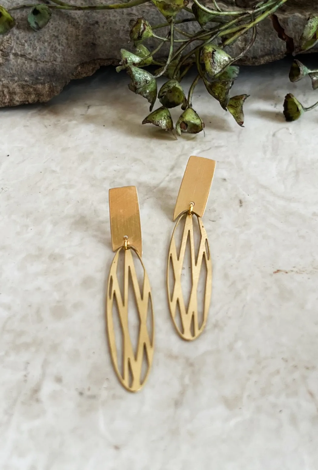 Isabella Golden Brass Earrings