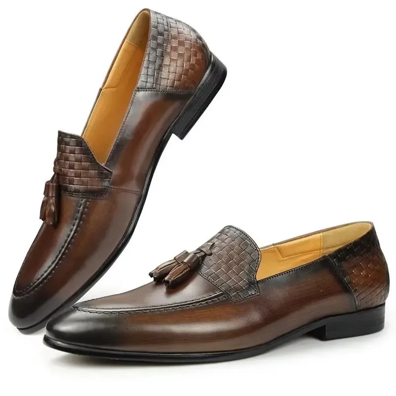 LeatherLuxe Croc Pattern Chic Slip On Loafers