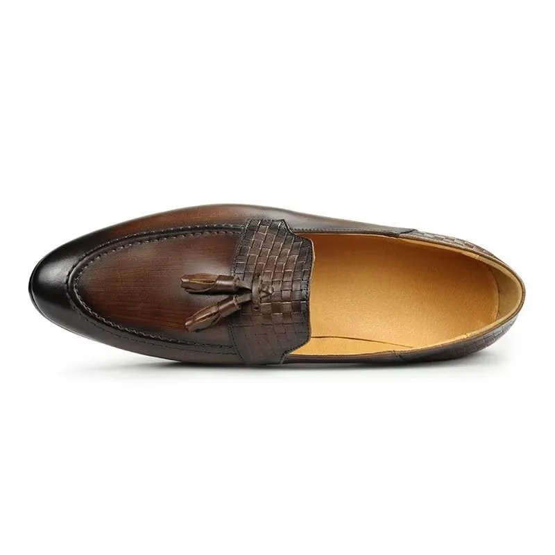 LeatherLuxe Croc Pattern Chic Slip On Loafers