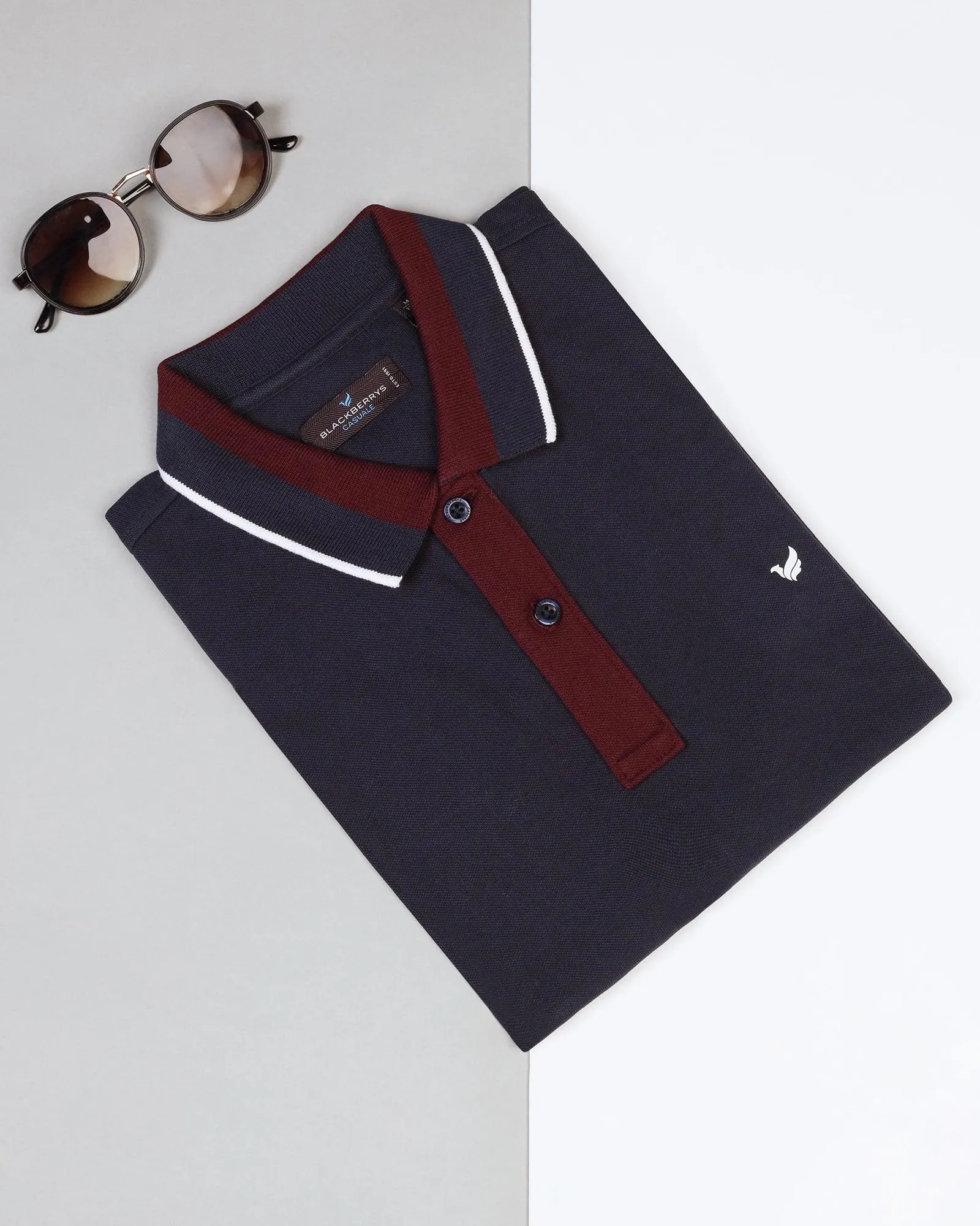 Polo Navy Solid T-Shirt - Tipper