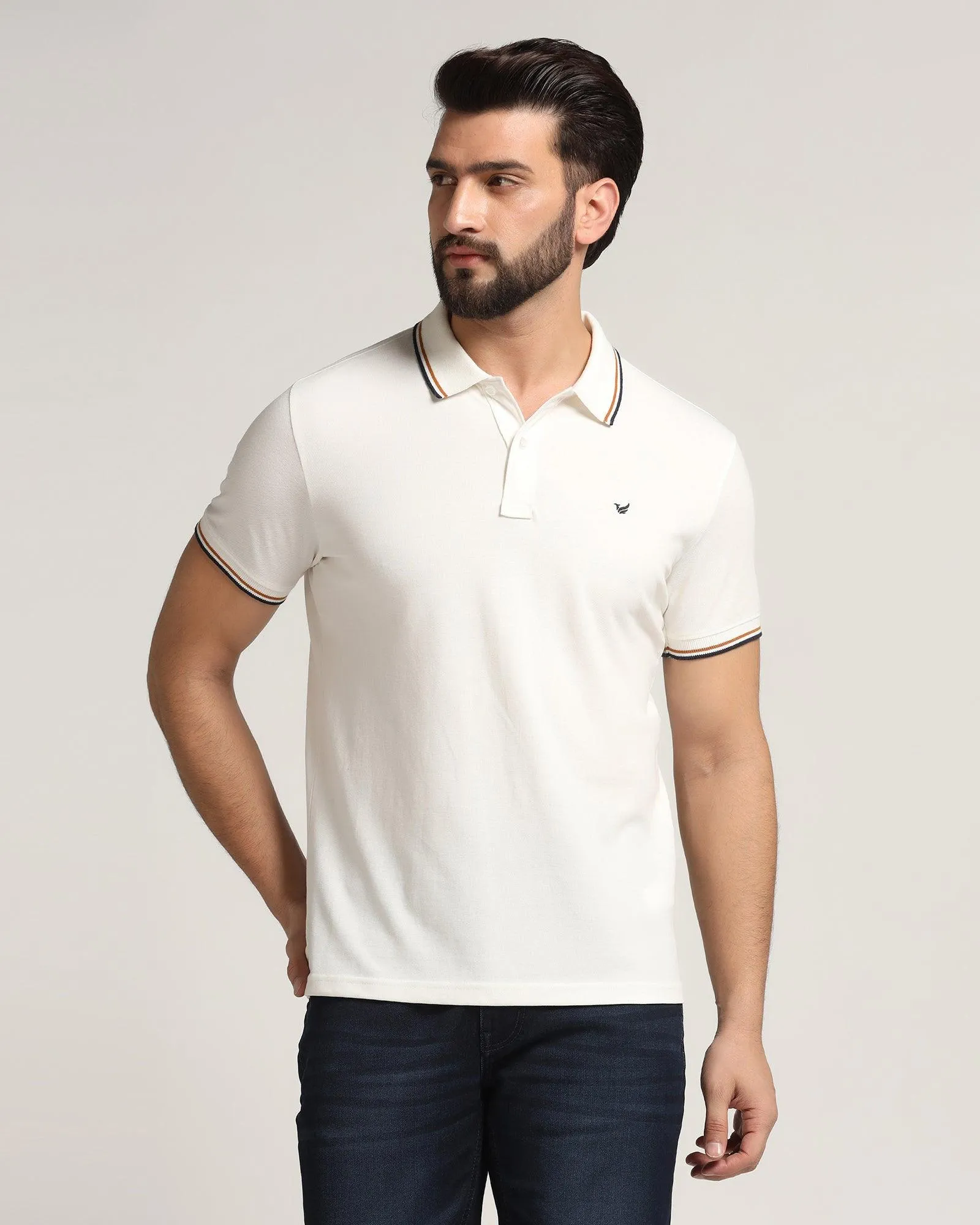 Polo Off White Solid T-Shirt - Ollie