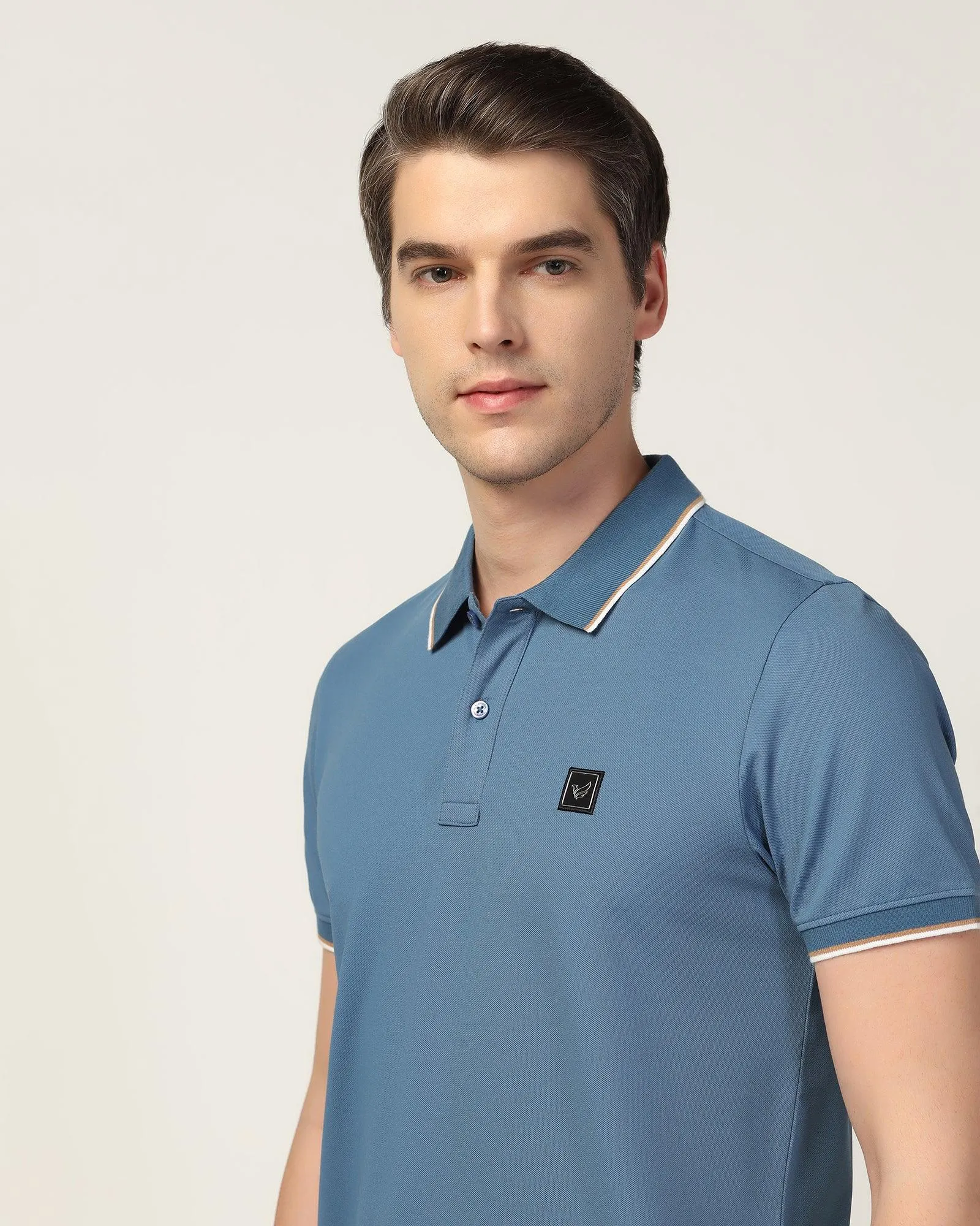 Polo Stellar Blue Solid T-Shirt - Andro