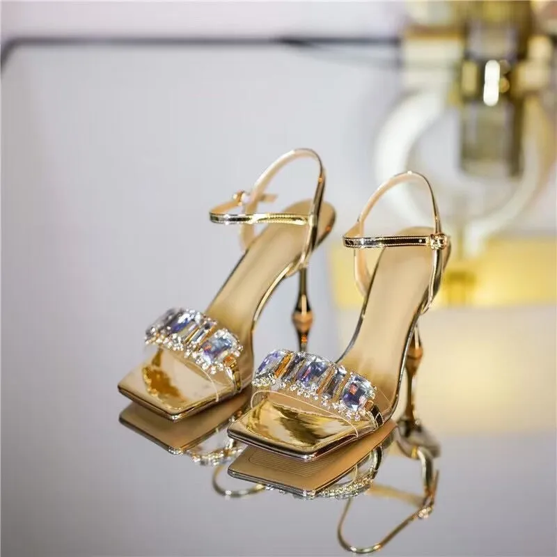 Pre Order:  Rhinestone Shiny Stiletto Sandals