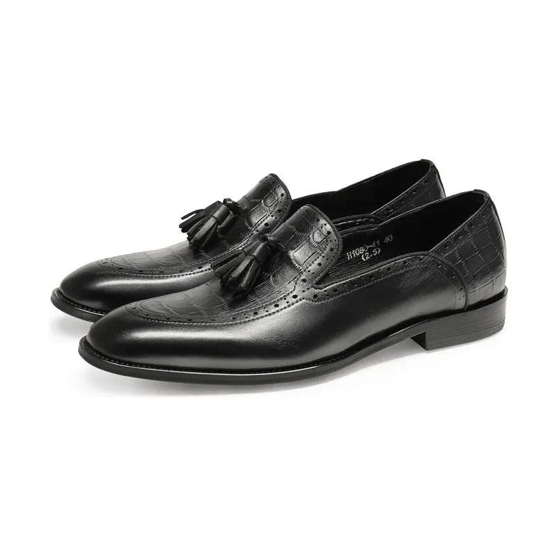 Retro Chic Exotic Tassel Leather Brogue Loafers