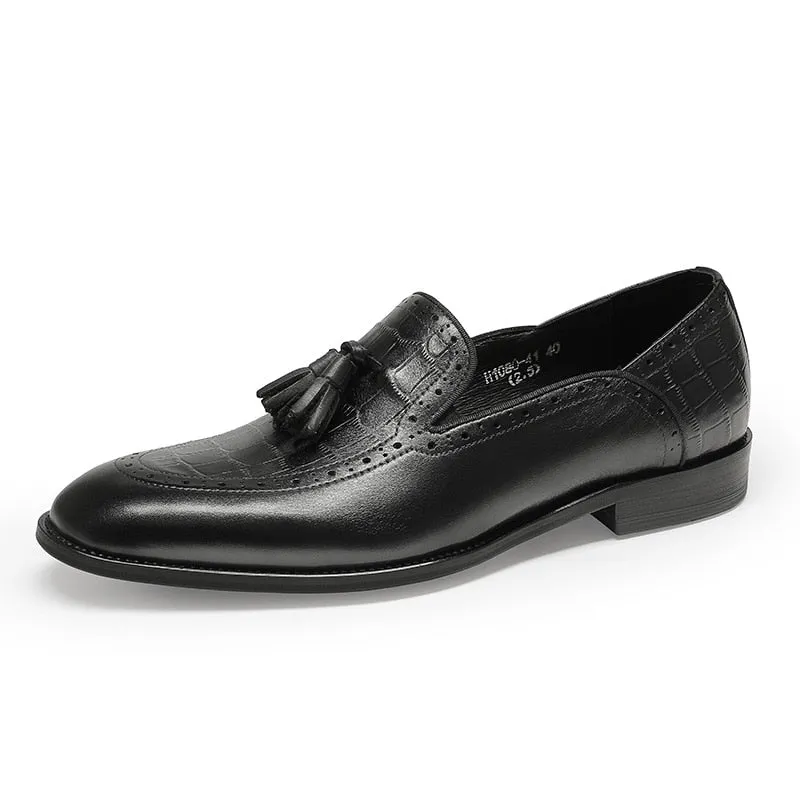 Retro Chic Exotic Tassel Leather Brogue Loafers