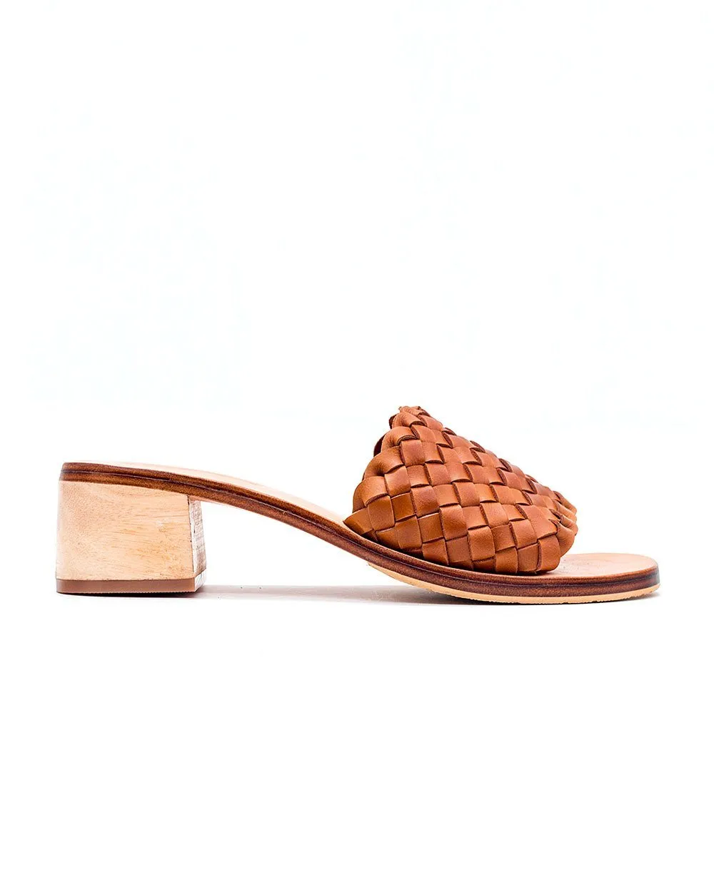 Santorini Woven Mule - Cognac