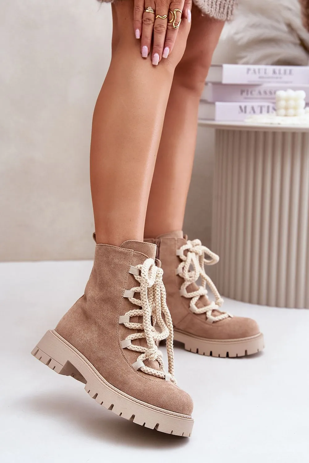 TEEK - Rope Laced Suede Boots