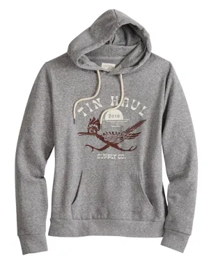 Tin Haul Womens Road Runner Grey Cotton Blend Hoodie