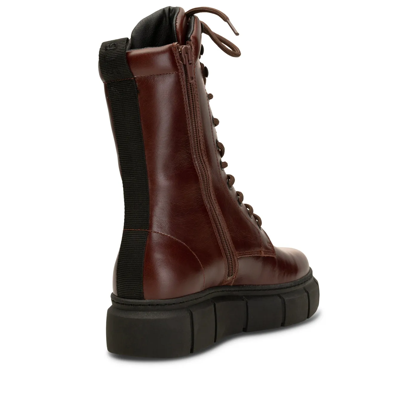 Tove lace up boot leather - BROWN