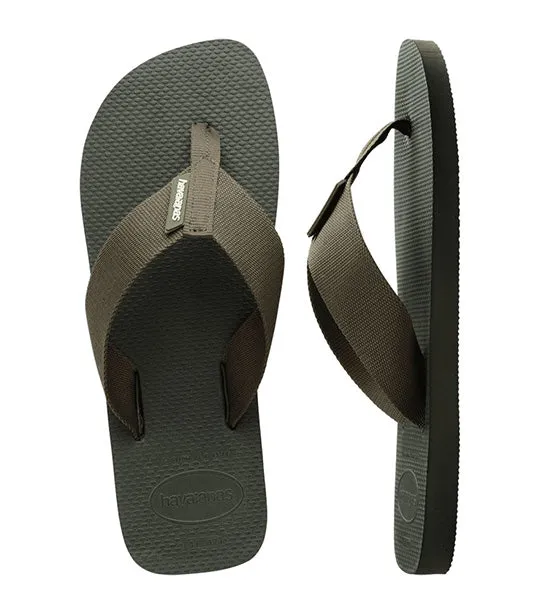 Urban Basic Material Flip Flops Green Olive