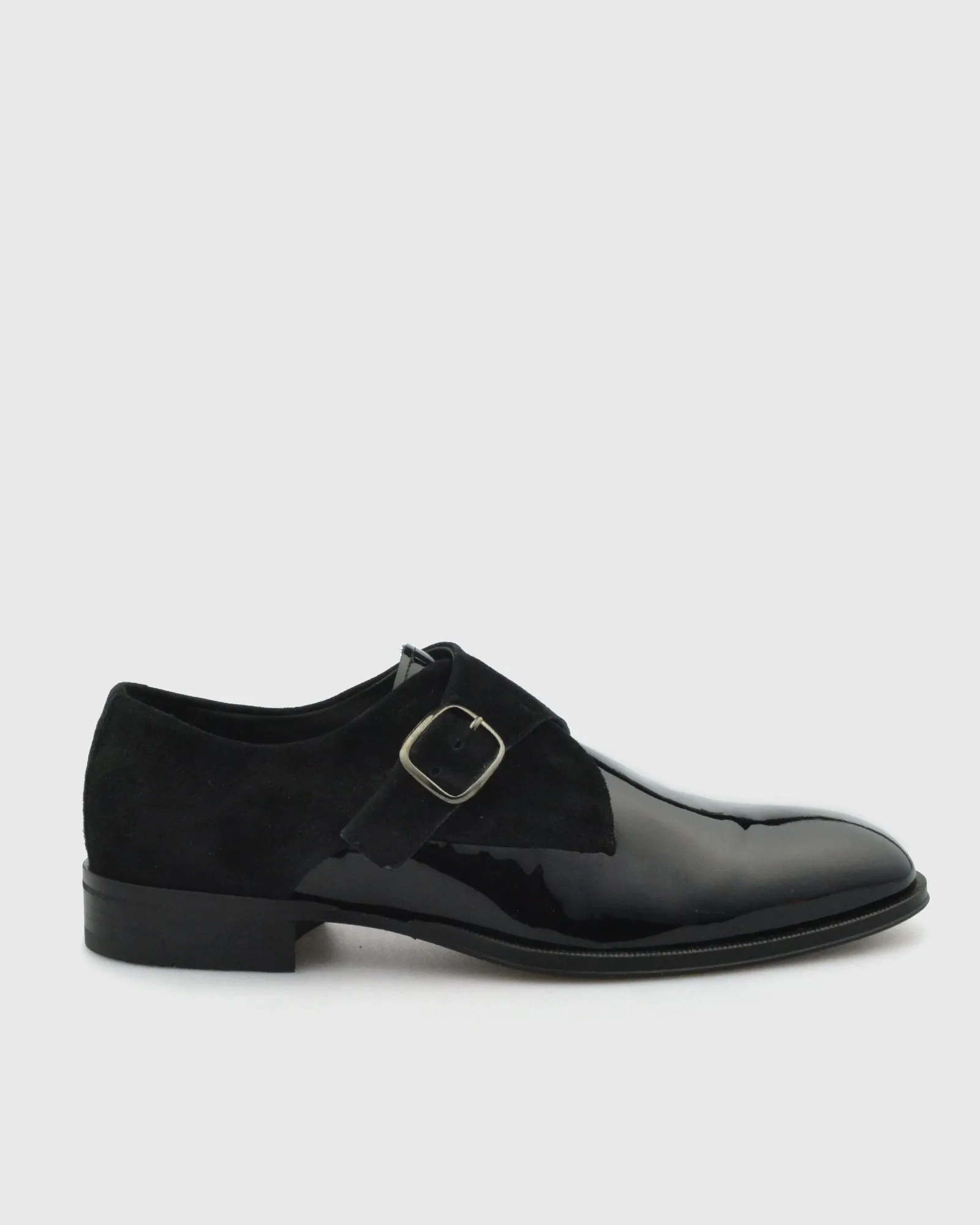 VINCENT & FRANKS VFW23MS BLACK SHINY PATENT MONK STRAP SHOE