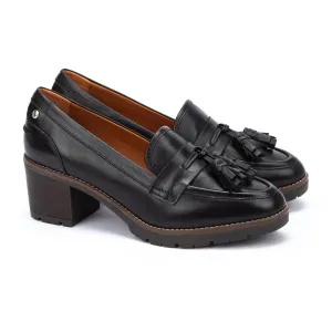 Women's Pikolinos Llanes Heeled Loafers Color: Black