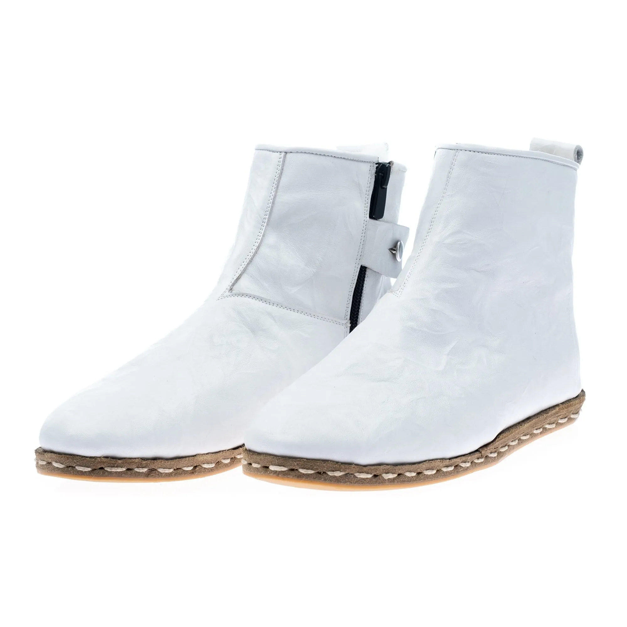 Women's White Shearling Boots