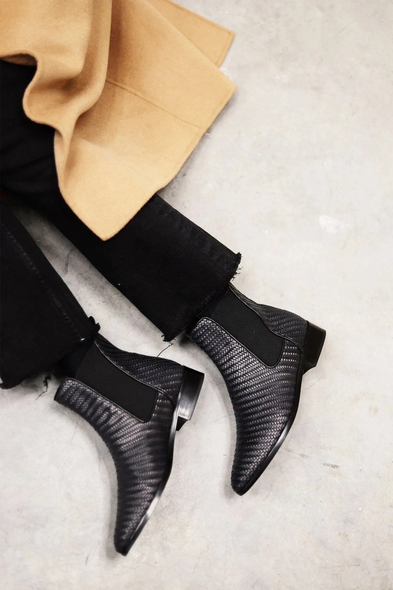 Woven Chelsea Booties